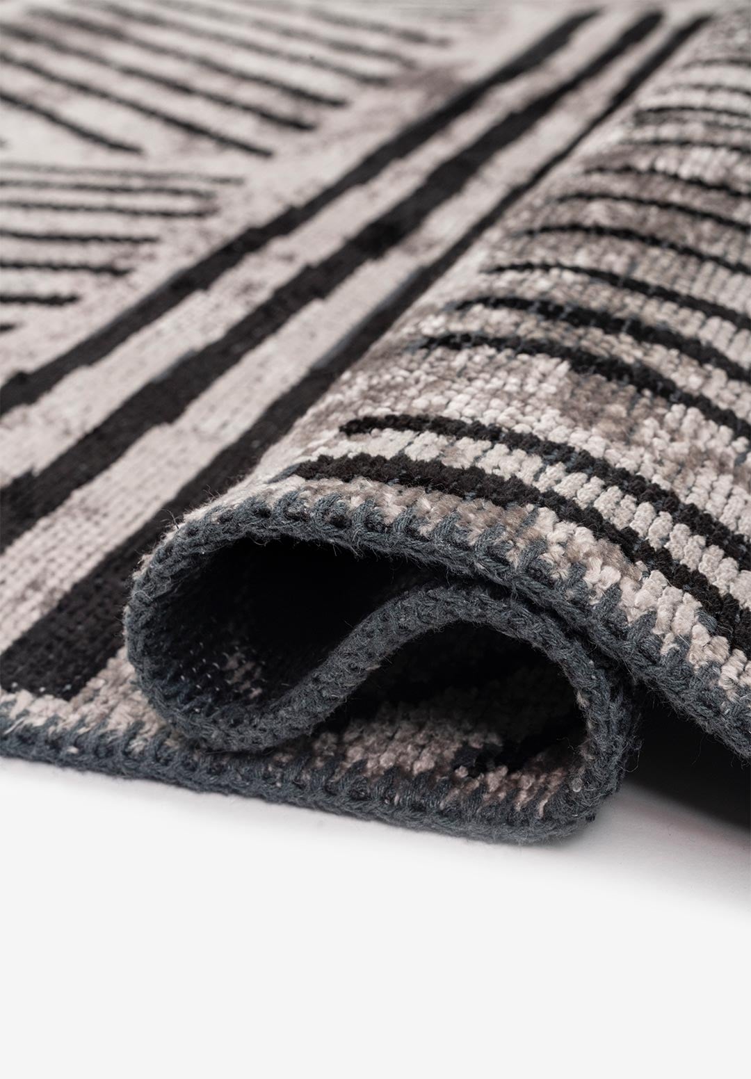 Field Black - Light Grey Rug Rugs - Venetto Design Venettodesign.com