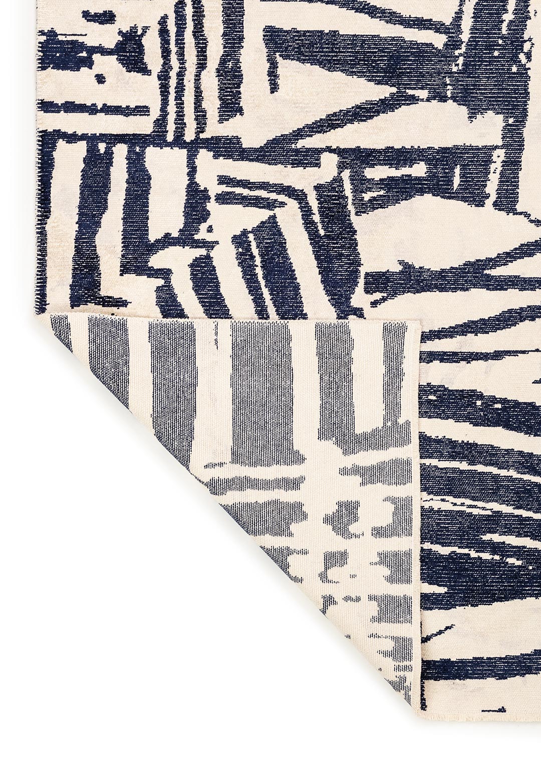 Graffiti Dark Navy - Ecru Rug Rugs - Venetto Design Venettodesign.com