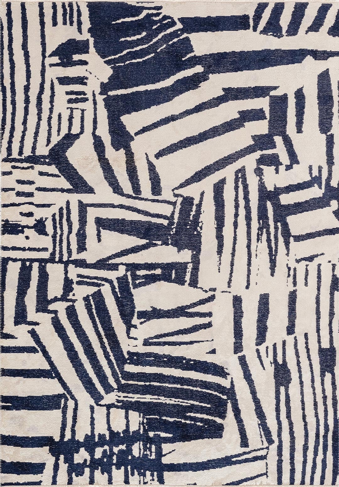 Graffiti Dark Navy - Ecru Rug Rugs - Venetto Design Venettodesign.com