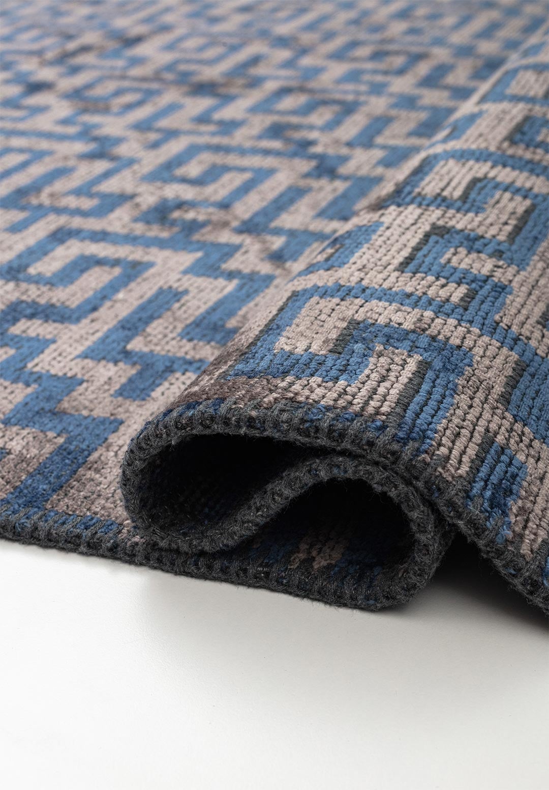 Caterpillar Navy Blue - Dark Grey Rug Rugs - Venetto Design Venettodesign.com