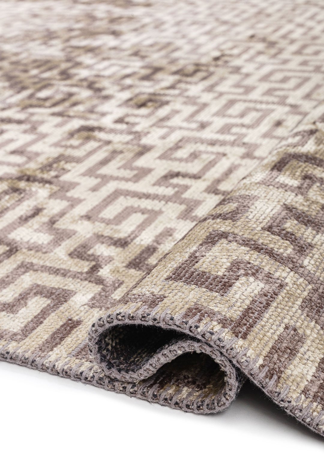 Caterpillar Dark Grey - Cream Rug Rugs - Venetto Design Venettodesign.com