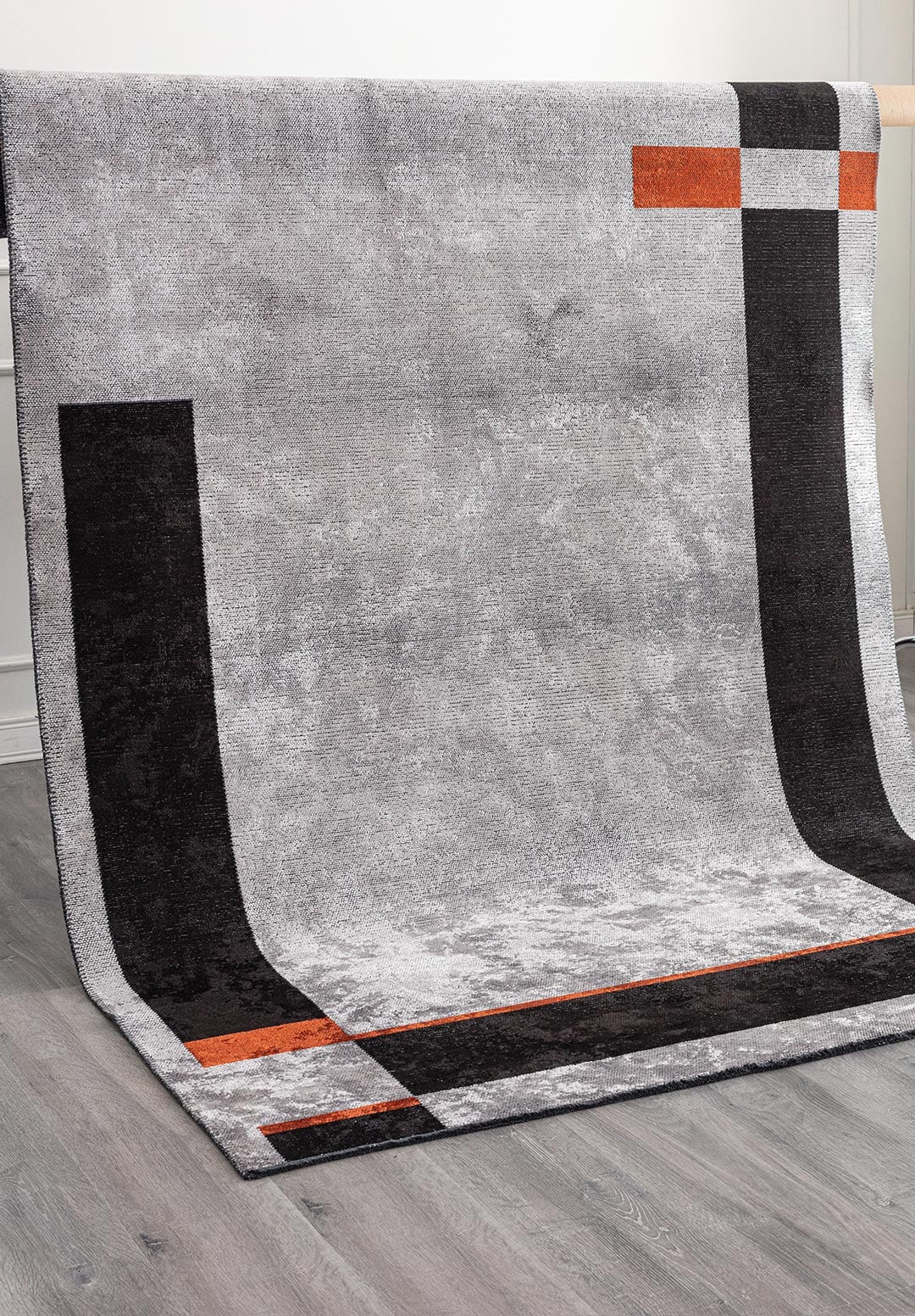 Tetris Black - Light Grey Rug Rugs - Venetto Design Venettodesign.com