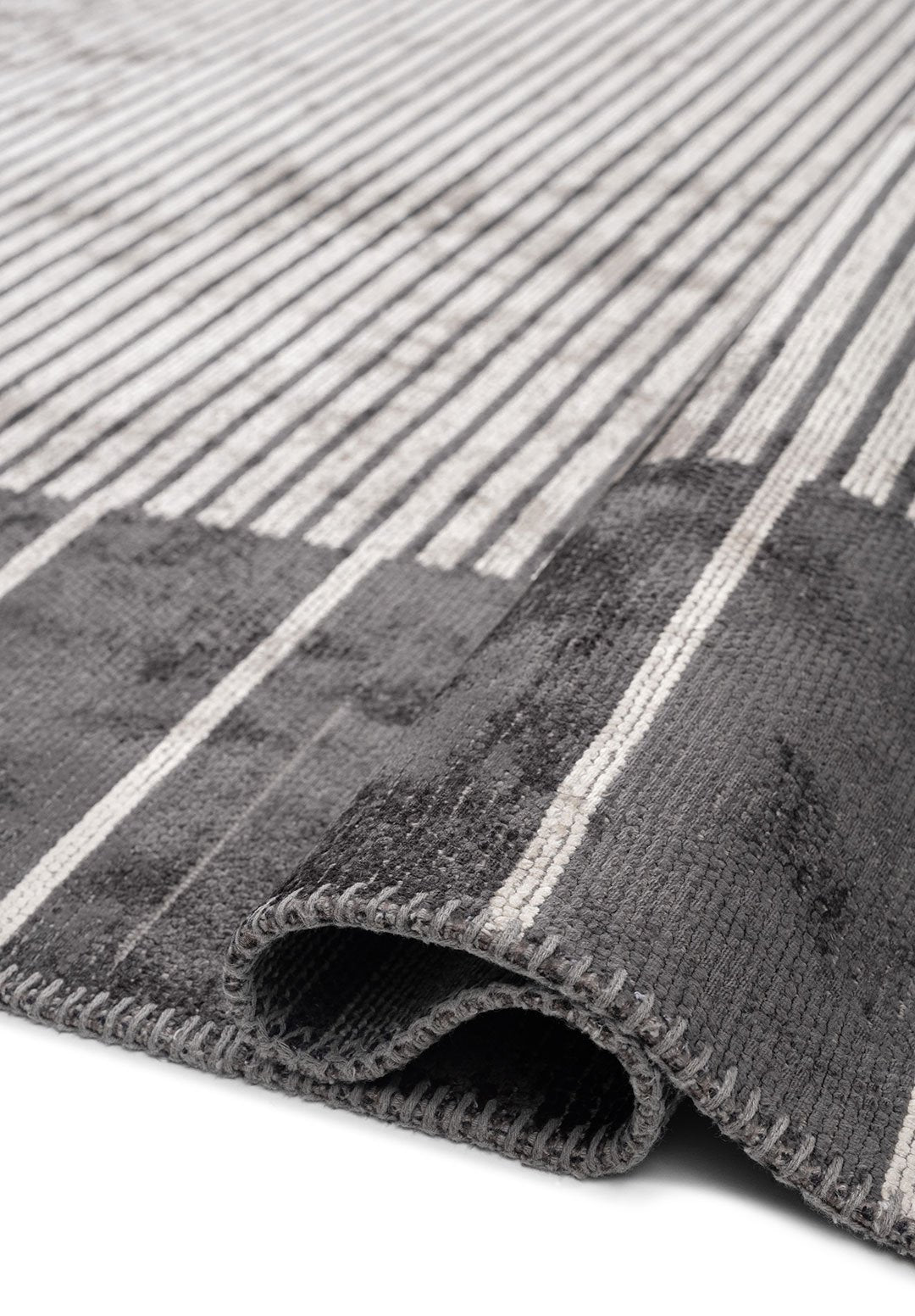 Stria Light Cream - Charcoal Rug Rugs - Venetto Design Venettodesign.com