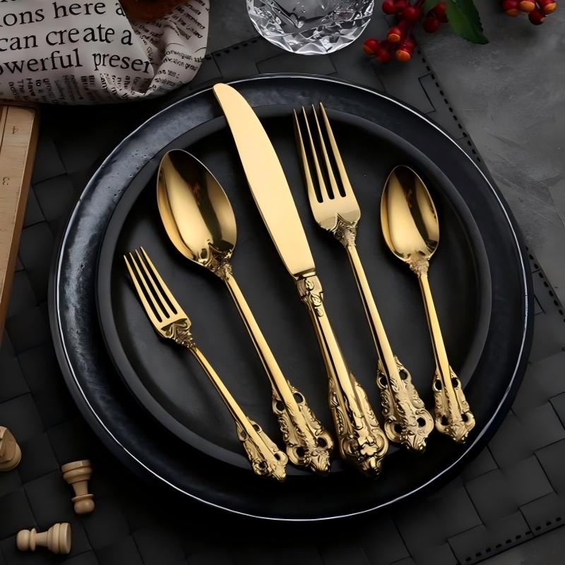 Ducal Gold 18/10 Stainless Steel Cutlery Set with Forged Handle - Venetto Design Venettodesign.com