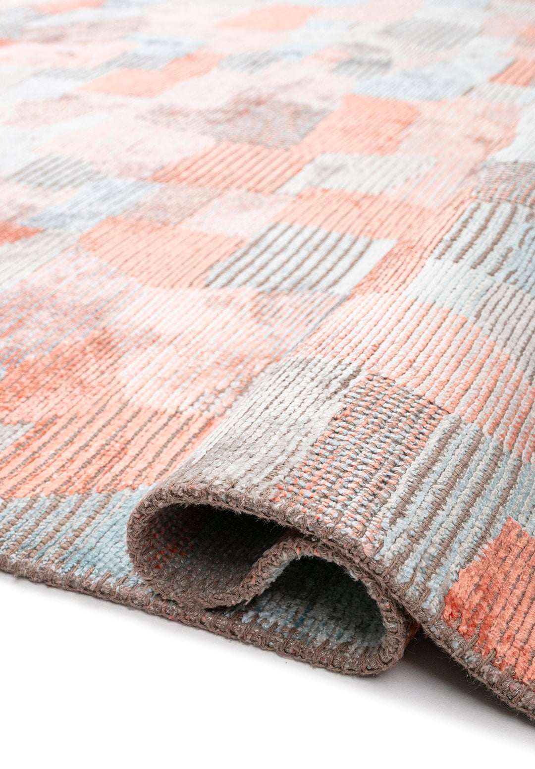 Dune Light Coral - Ice Blue Rug Rugs - Venetto Design Venettodesign.com