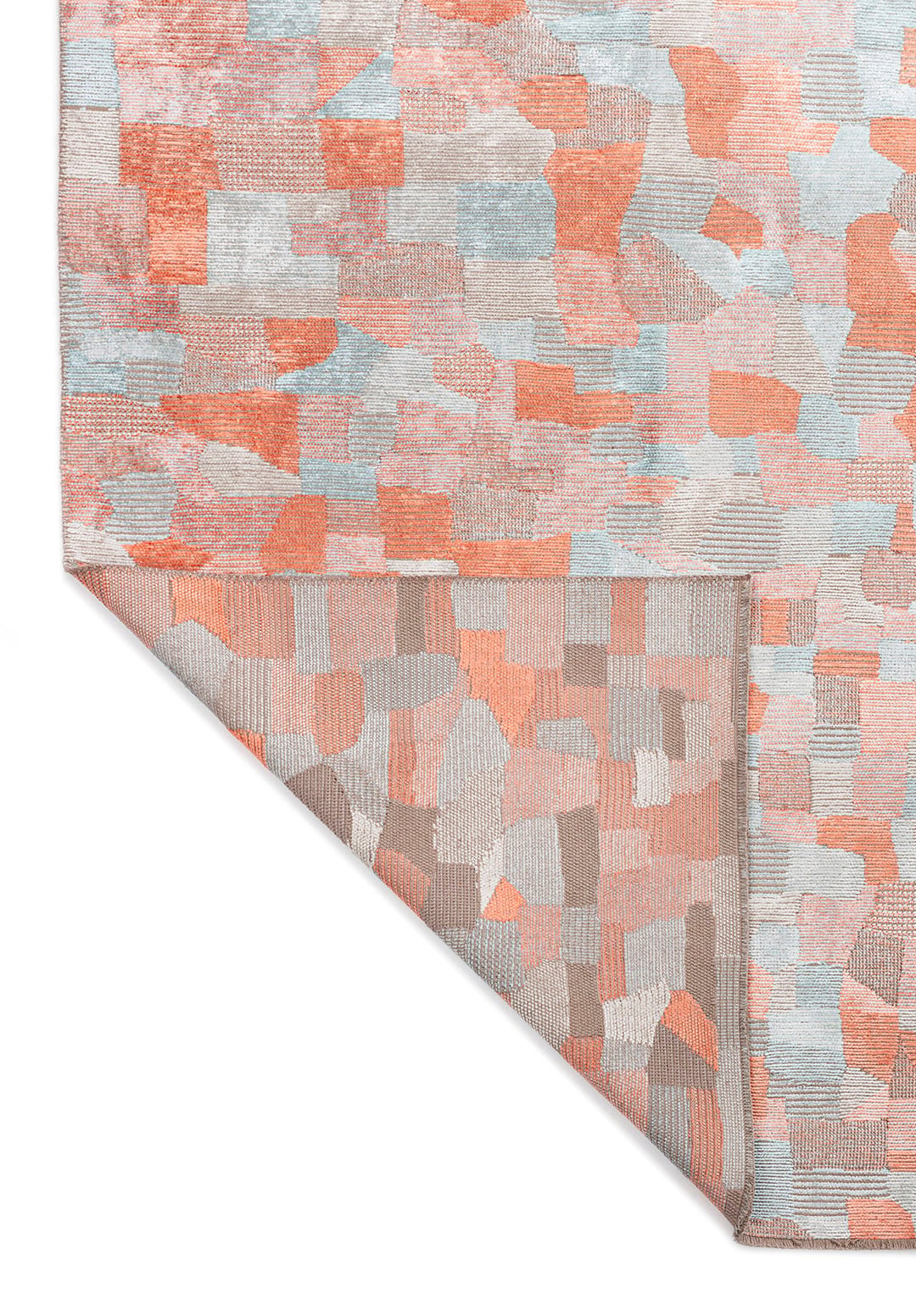 Dune Light Coral - Ice Blue Rug Rugs - Venetto Design Venettodesign.com