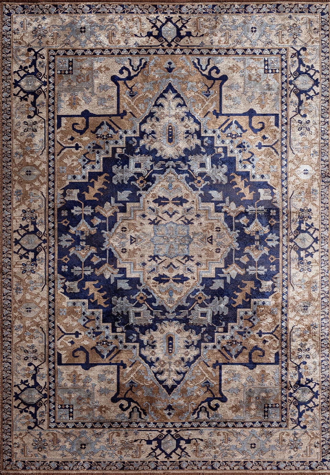 Alcasar Beige - Blue Rug