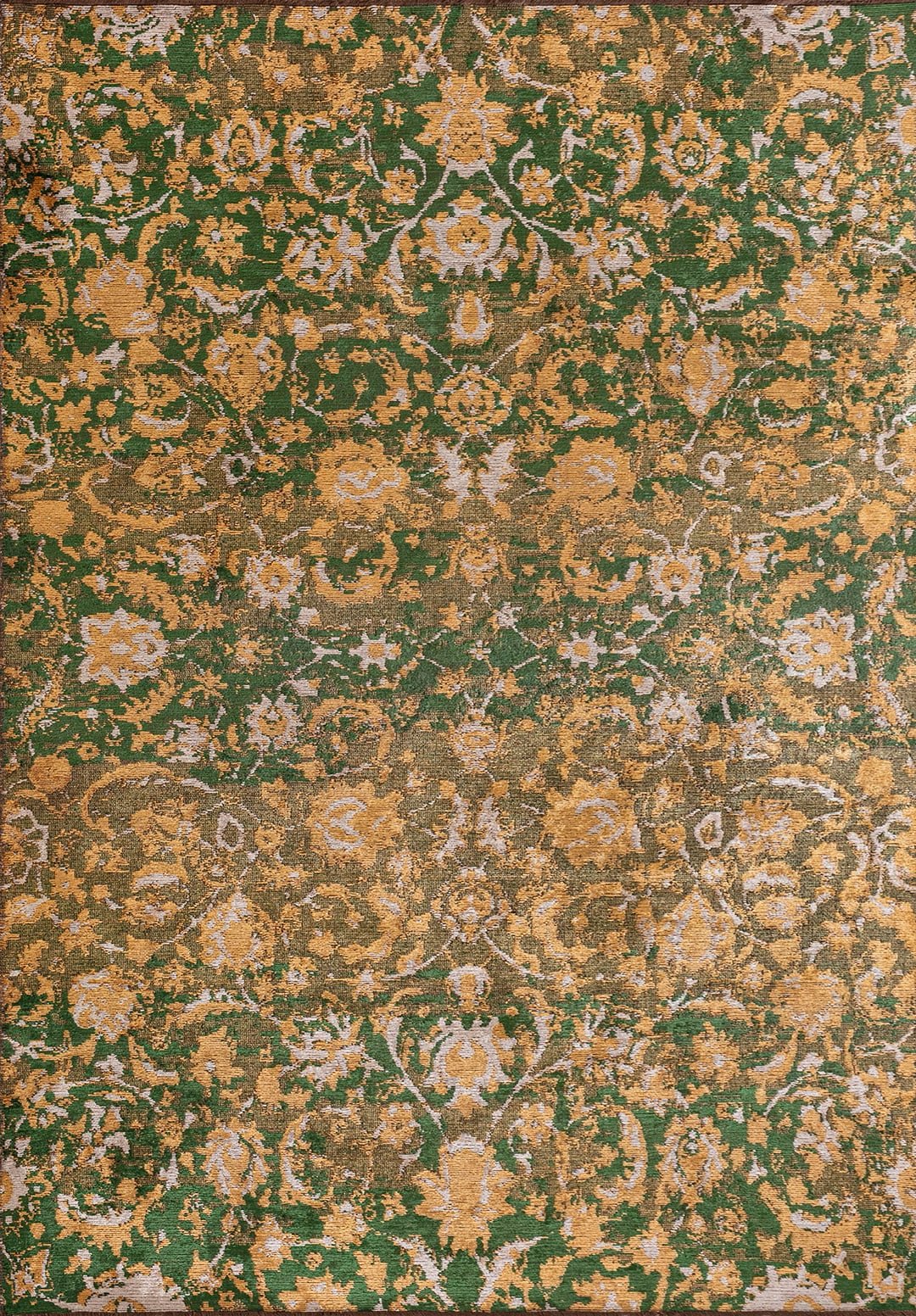 Ornella Gold - Forest Green Rug Rugs - Venetto Design Venettodesign.com