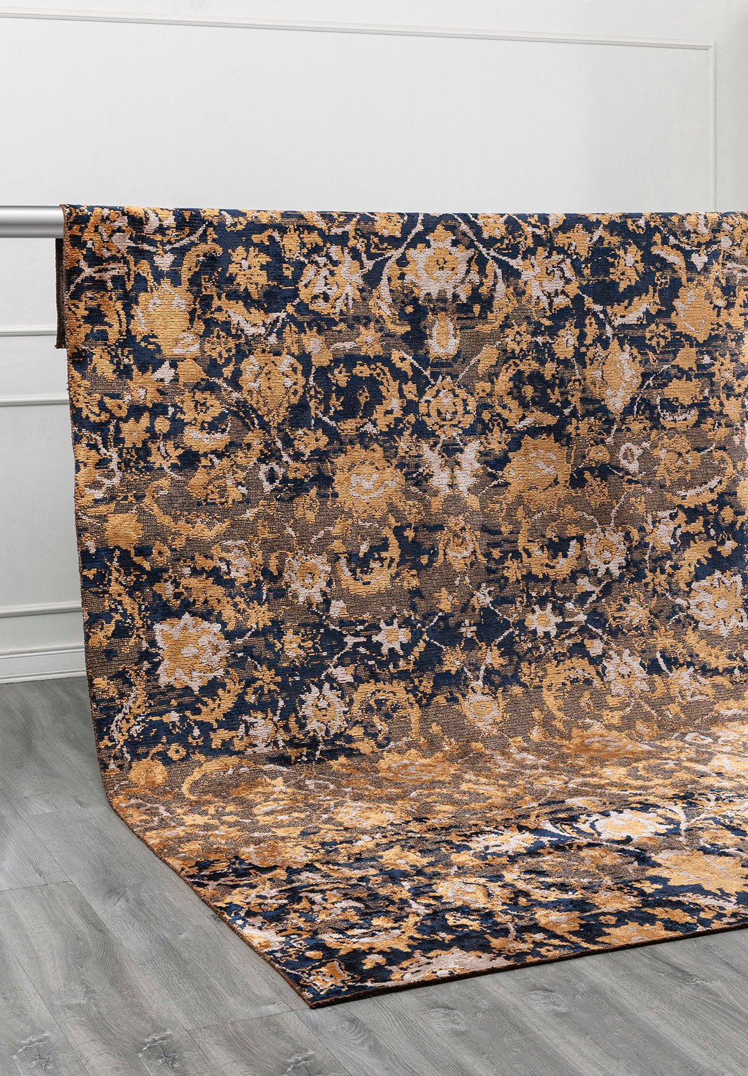 Ornella Gold - Dark Navy Rug Rugs - Venetto Design Venettodesign.com