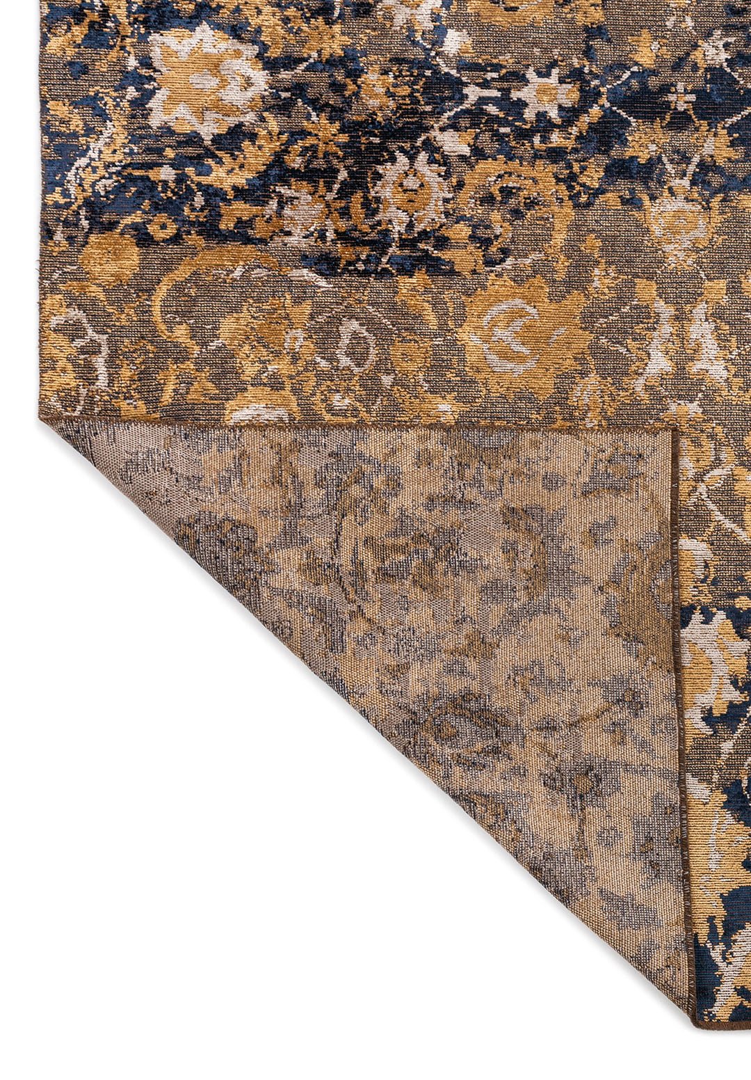 Ornella Gold - Dark Navy Rug Rugs - Venetto Design Venettodesign.com