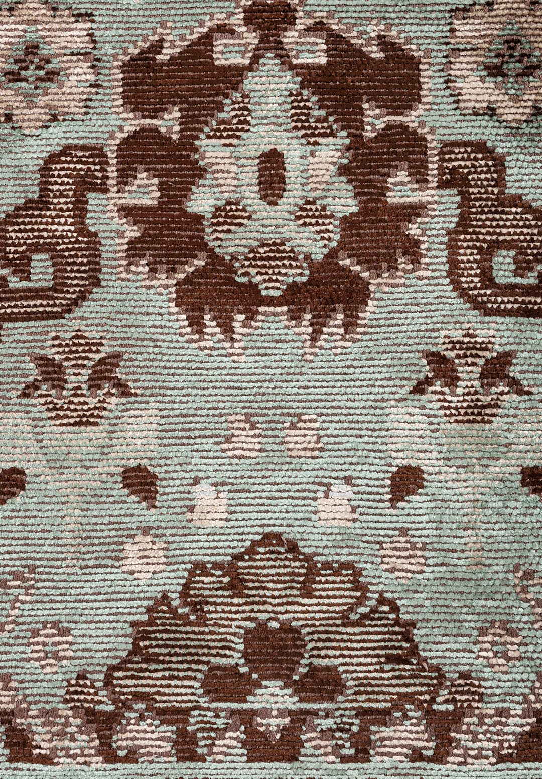 Evangeline River Green - Dark Brown Rug Rugs - Venetto Design Venettodesign.com