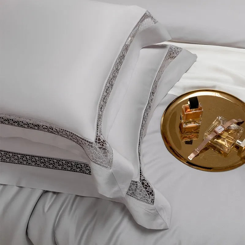 Elysium Silver Egyptian Cotton Bedding Set