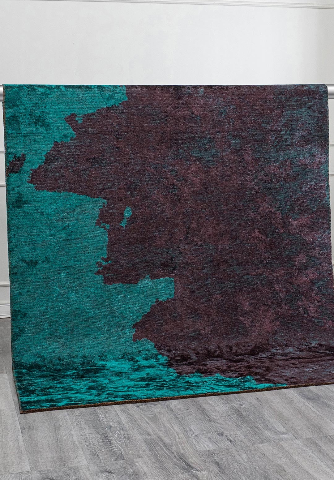 Coast Dark Turquoise - Dark Burgundy Rug Rugs - Venetto Design Venettodesign.com