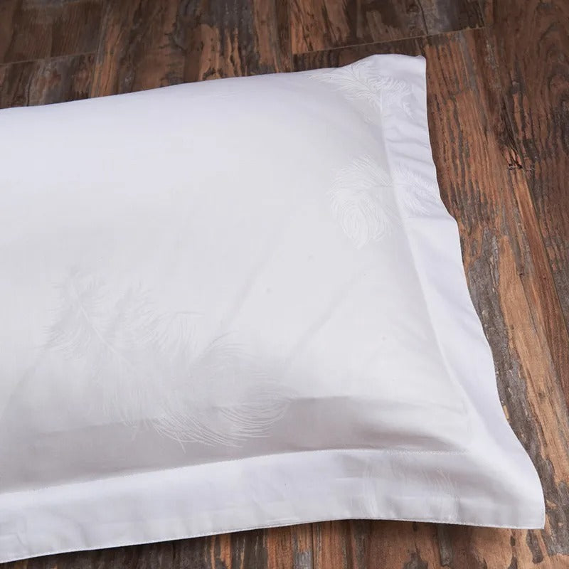 Pero White Cotton Jacquard Bedding Set