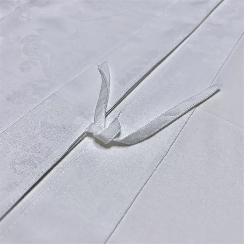 Ulla White Cotton Jacquard Bedding Set