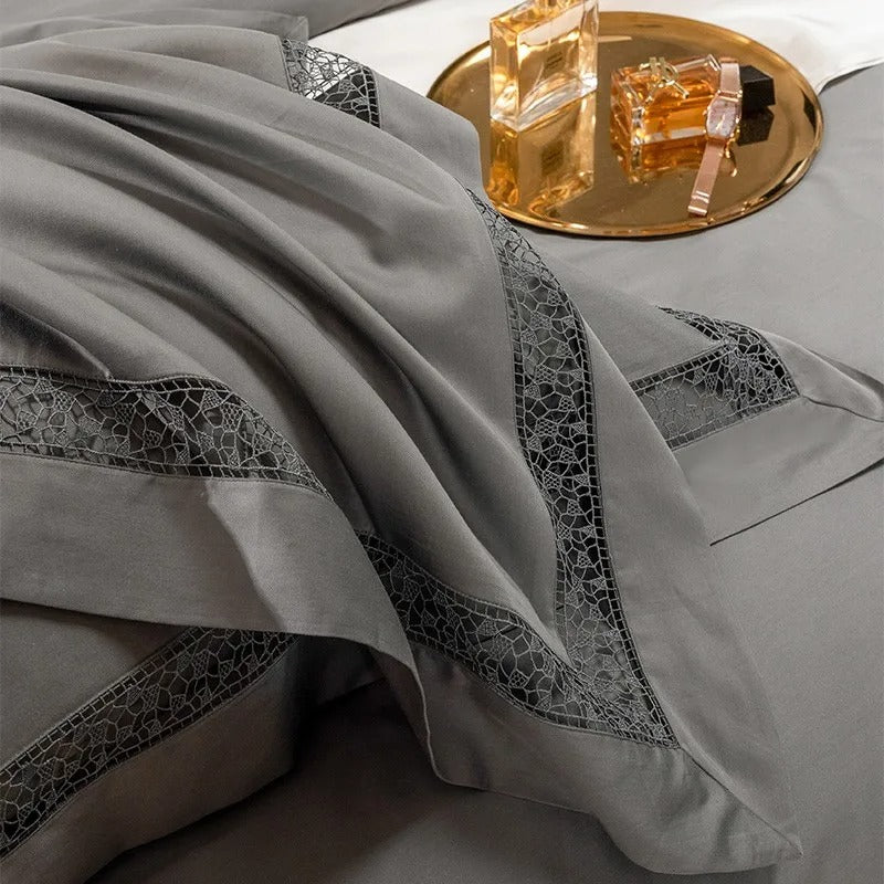 Elysium Grey Egyptian Cotton Bedding Set