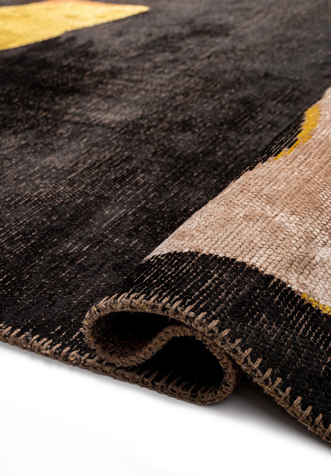Euphoria Yellow - Black Rug Rugs - Venetto Design Venettodesign.com