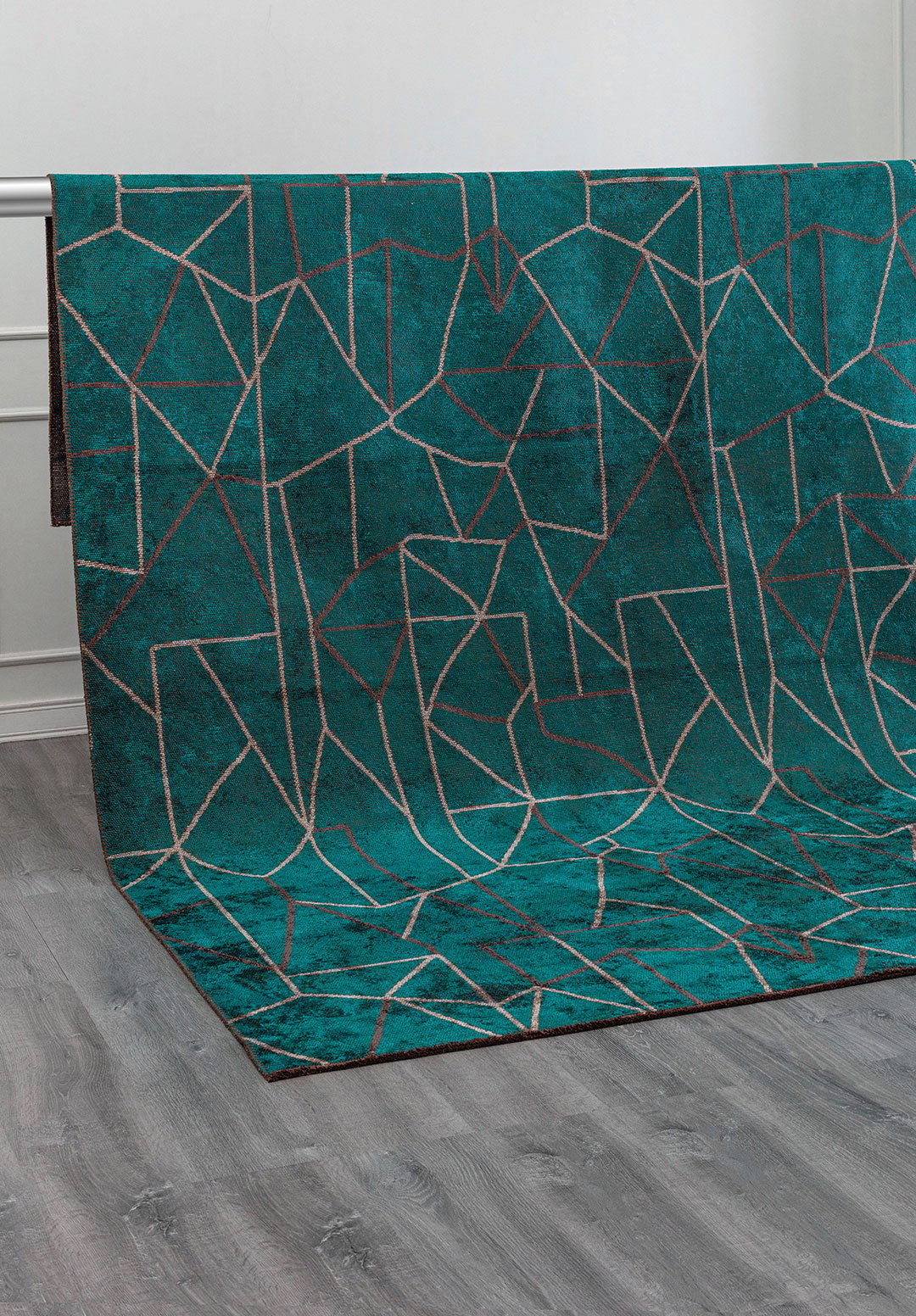 Delta Grey - Dark Turquoise Rug Rugs - Venetto Design Venettodesign.com