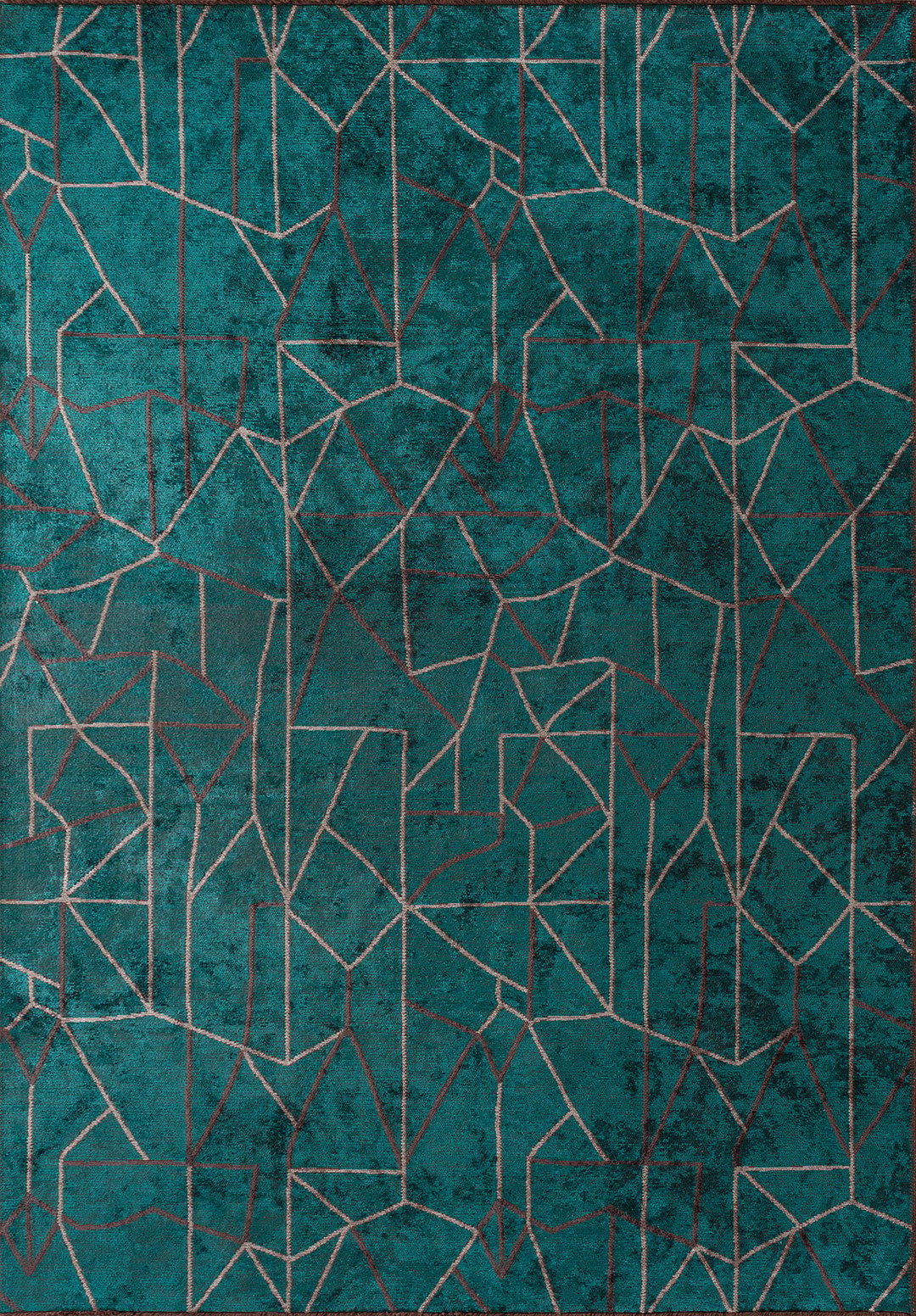 Delta Grey - Dark Turquoise Rug Rugs - Venetto Design Venettodesign.com