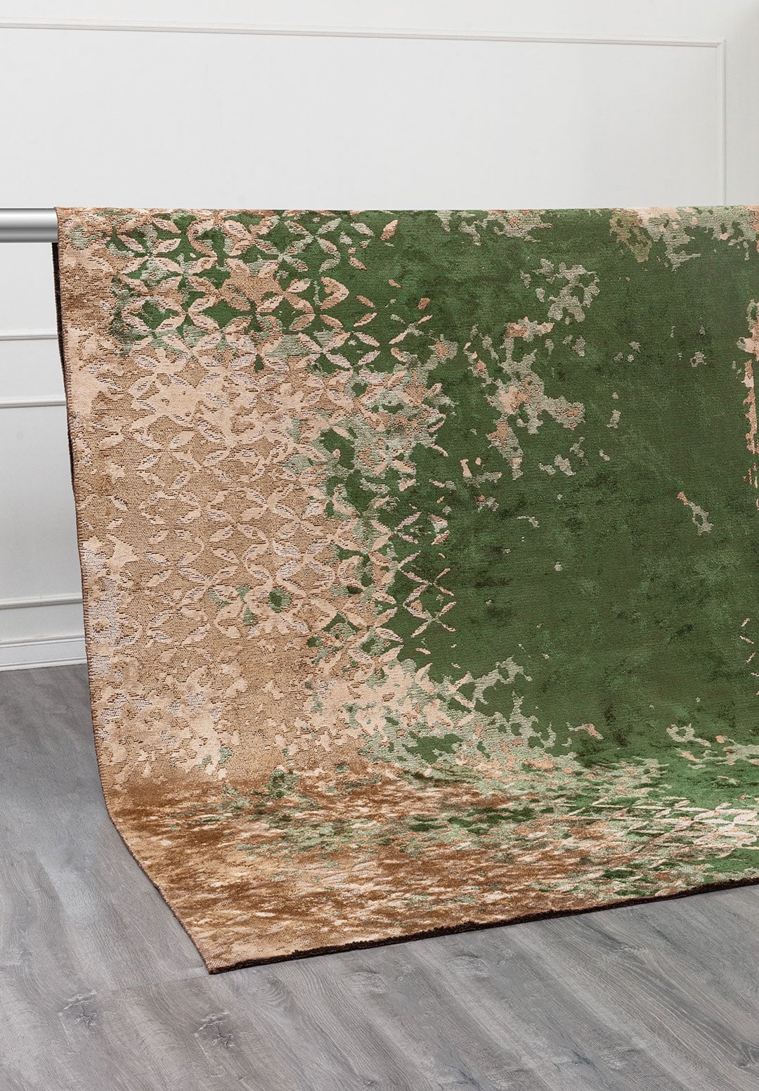 Bloom Forest Green - Dark Beige Rug Rugs - Venetto Design Venettodesign.com