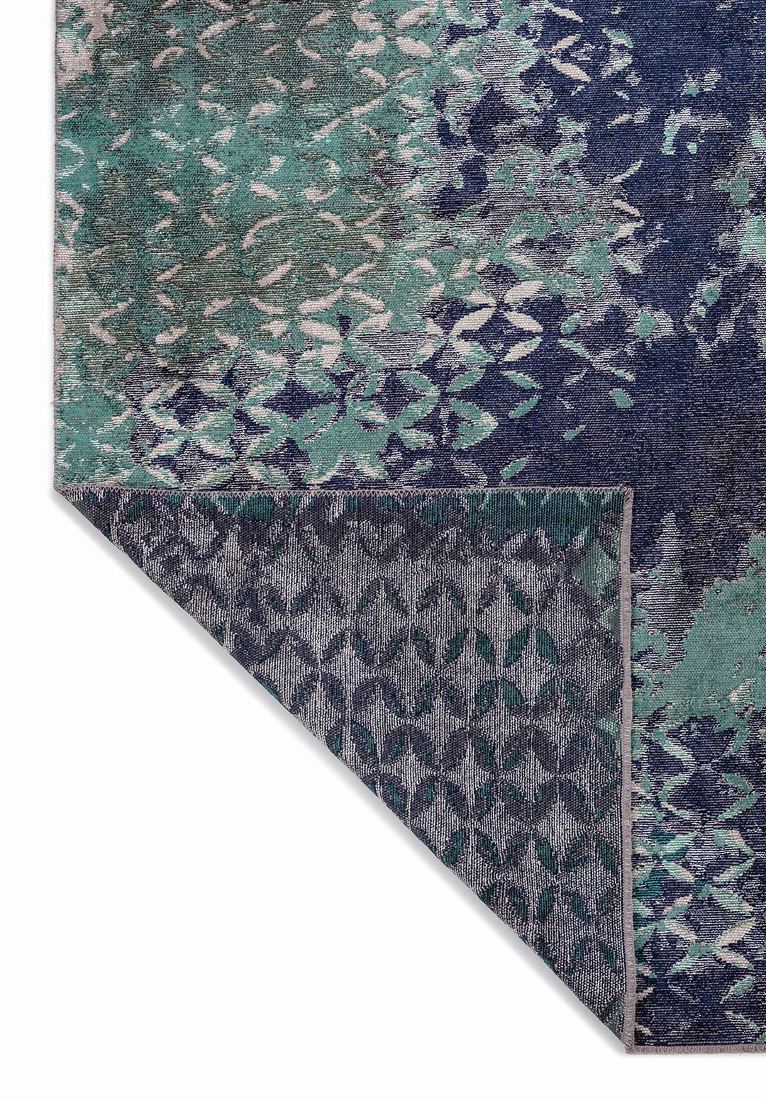 Bloom Dark Navy - Dark Green Rug Rugs - Venetto Design Venettodesign.com