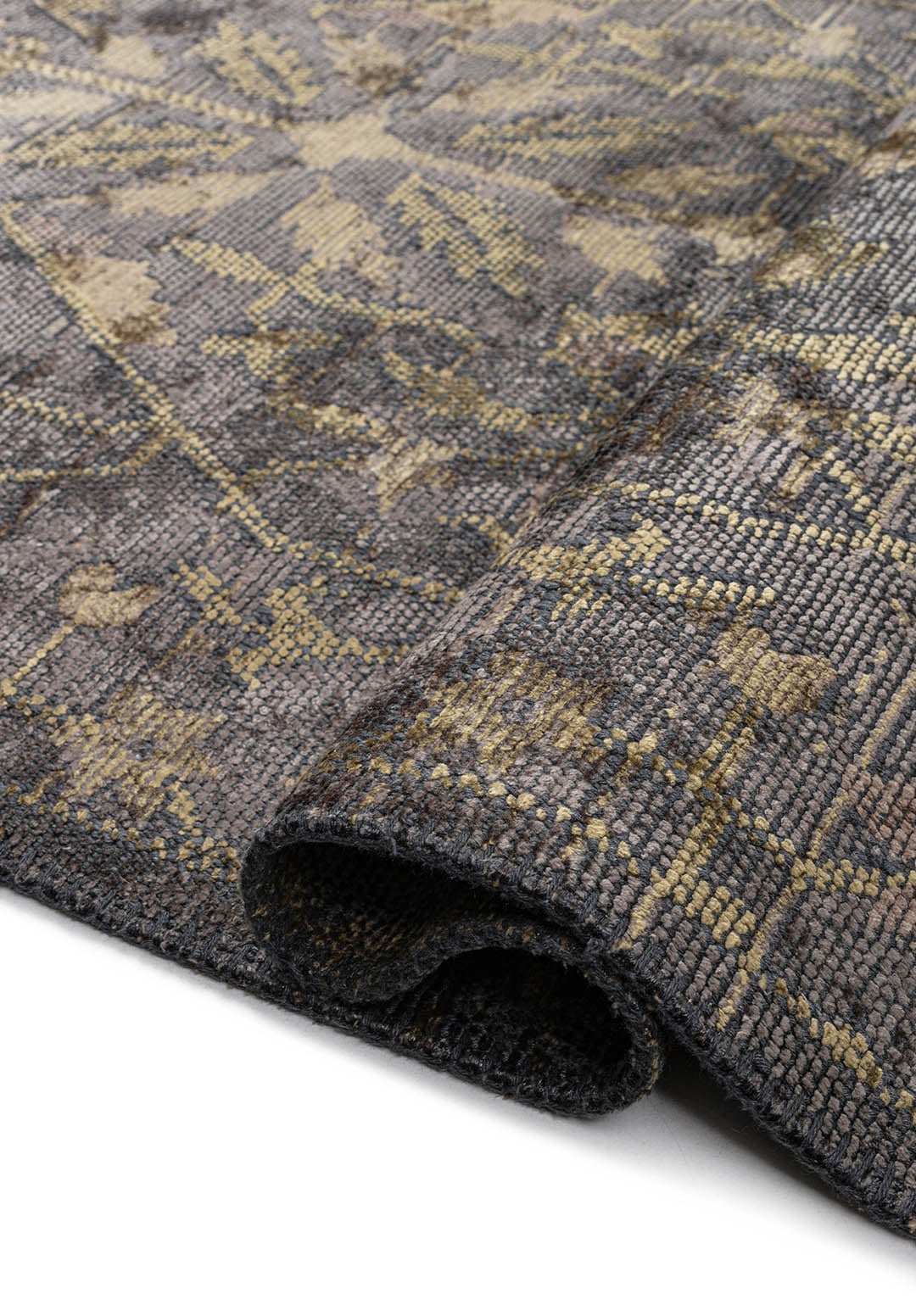 Fleur Green - Anthracite Rug Rugs - Venetto Design Venettodesign.com