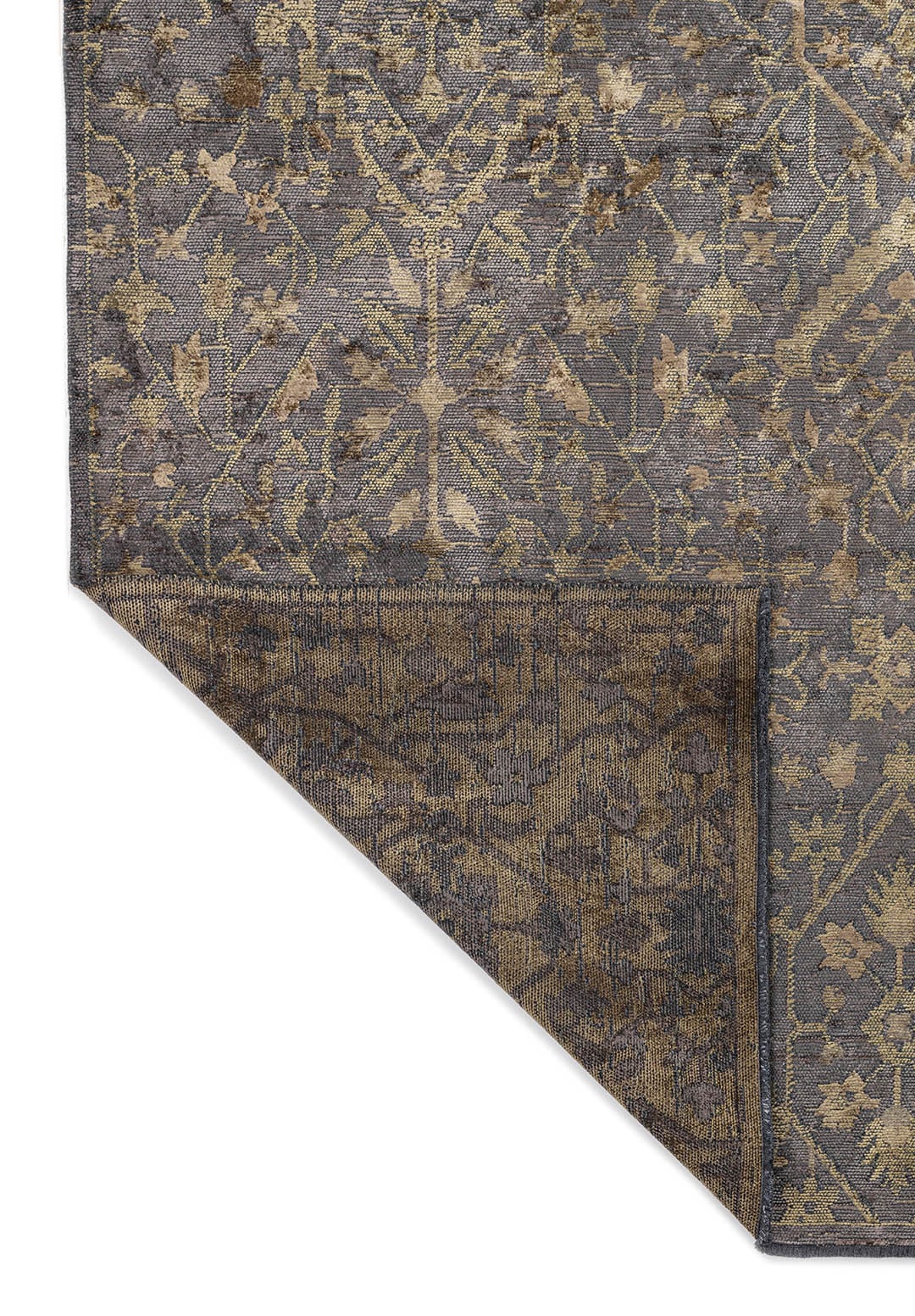 Fleur Green - Anthracite Rug Rugs - Venetto Design Venettodesign.com