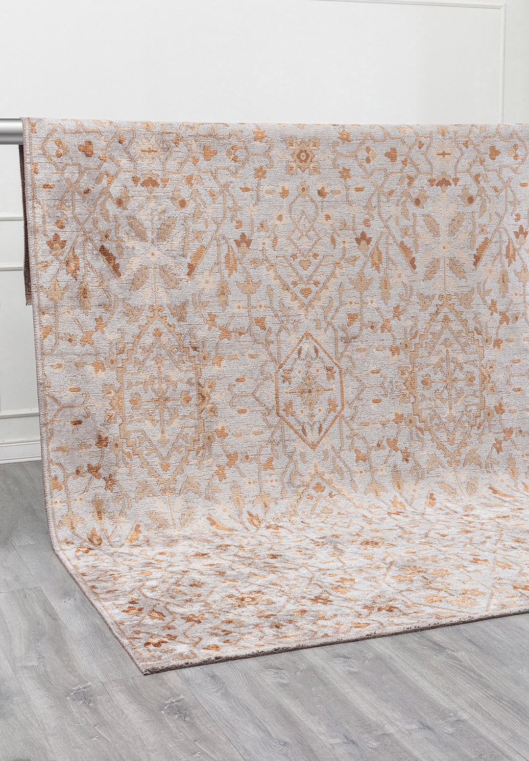 Fleur Dark Beige - Light Grey Rug Rugs - Venetto Design Venettodesign.com