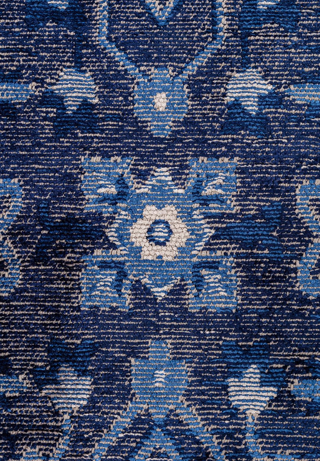Fleur Stone - Navy Blue Rug Rugs - Venetto Design Venettodesign.com