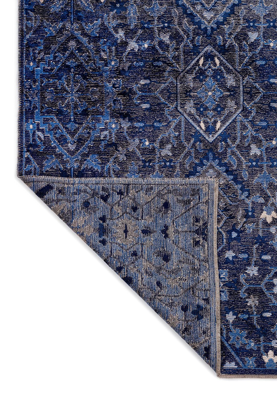 Fleur Stone - Navy Blue Rug Rugs - Venetto Design Venettodesign.com