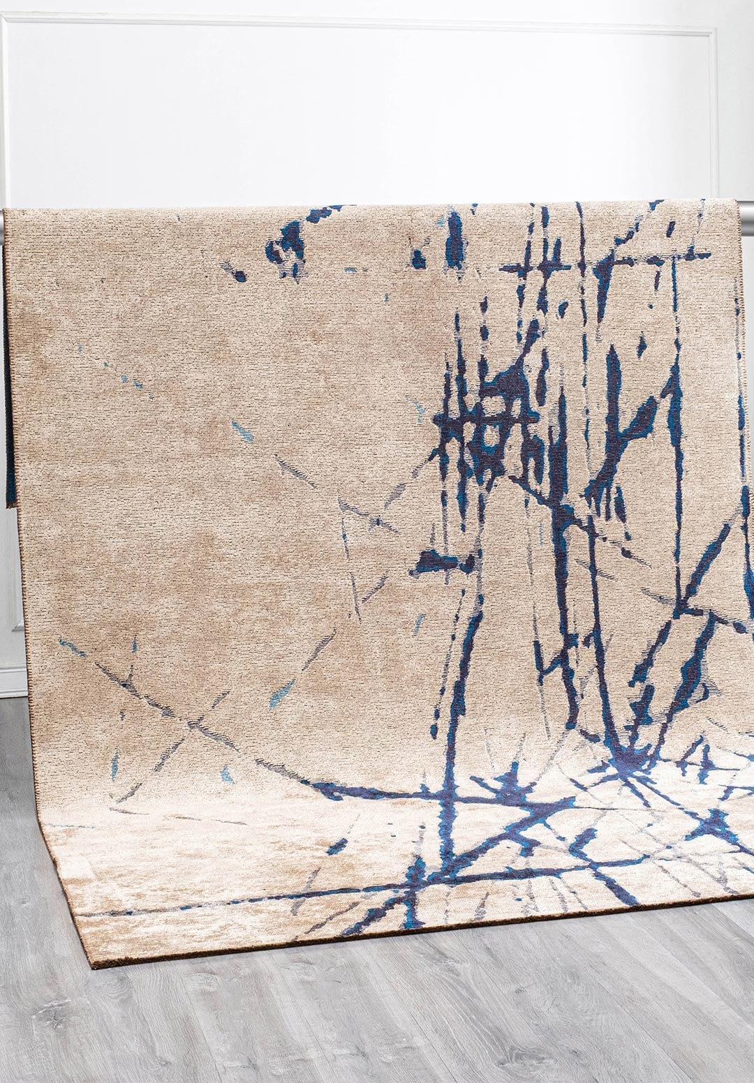 Crack Cream - Dark Navy Rug Rugs - Venetto Design Venettodesign.com