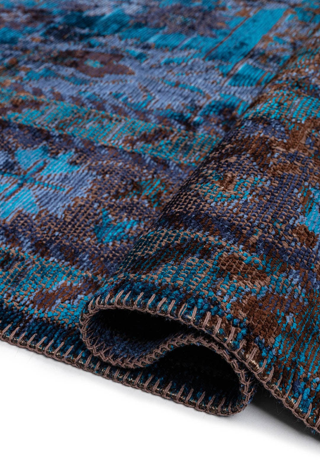 Patina Dark Navy - Dark Brown Rug