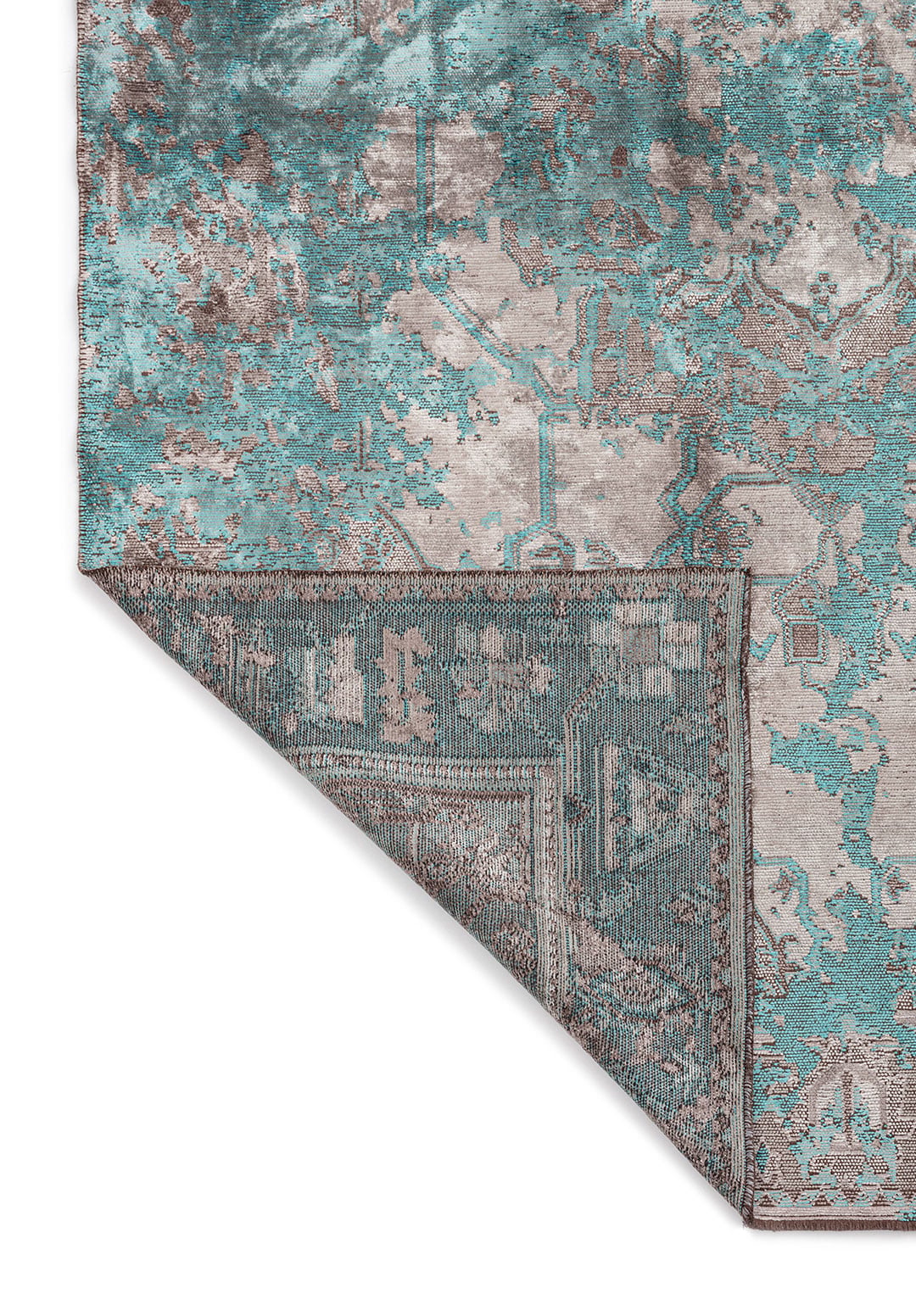 Emperor Light Turquoise – Grey Rug