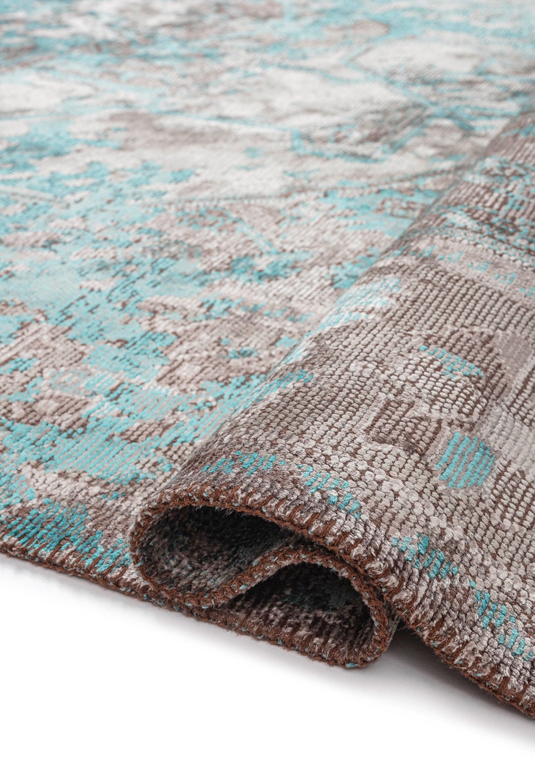 Emperor Light Turquoise – Grey Rug
