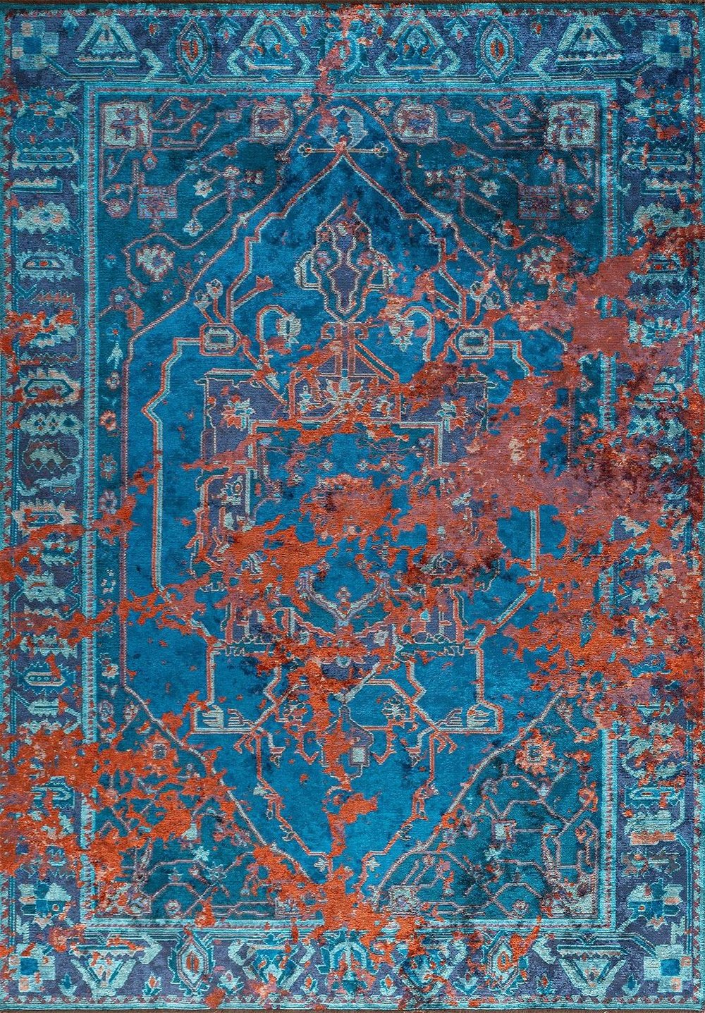 Emperor Navy Blue - Rust Rug