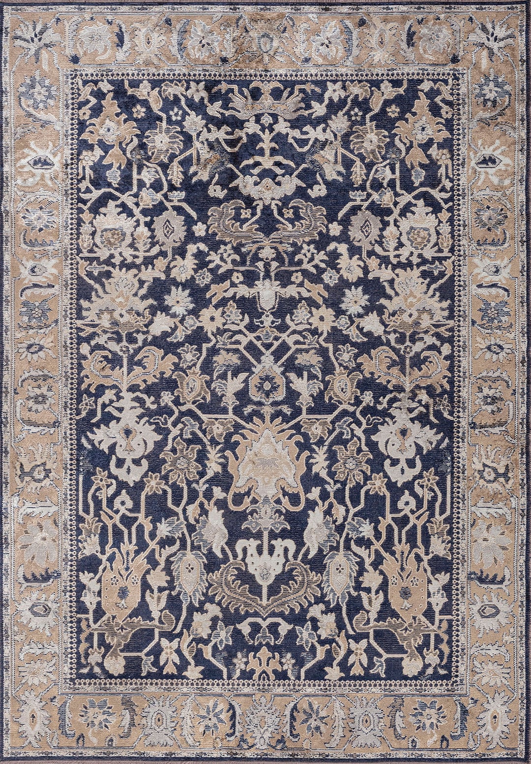 Grandeur Dark Beige - Dark Navy Rug Rugs - Venetto Design Venettodesign.com