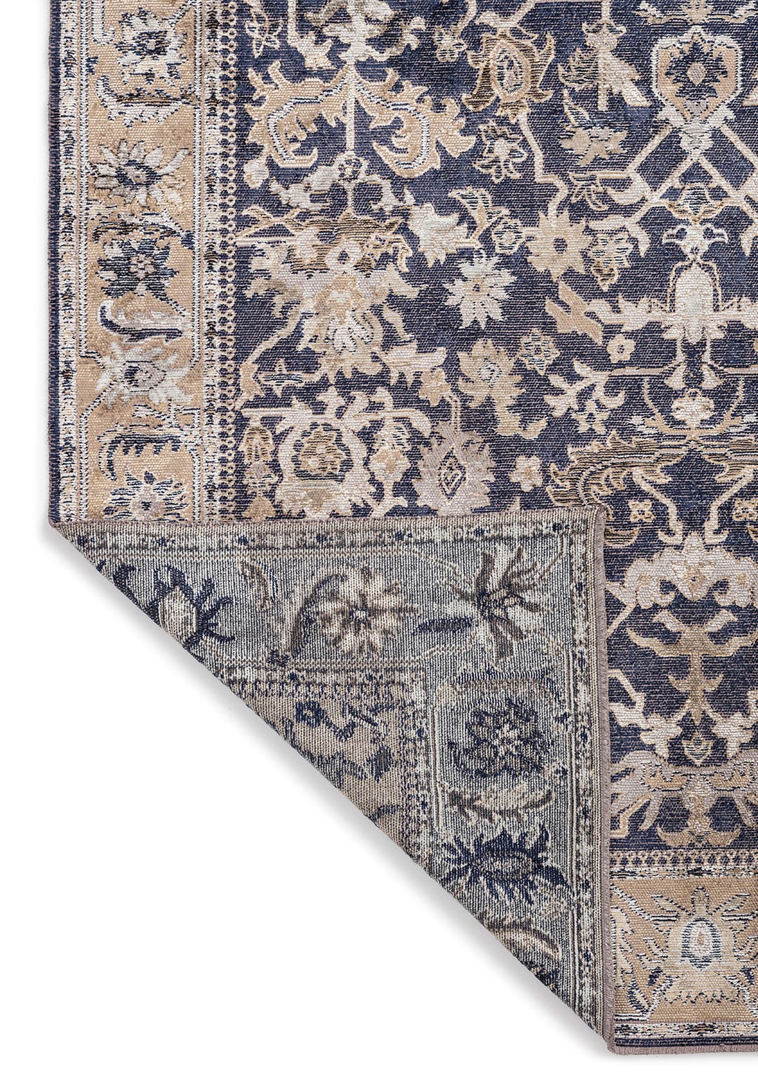 Grandeur Dark Beige - Dark Navy Rug Rugs - Venetto Design Venettodesign.com