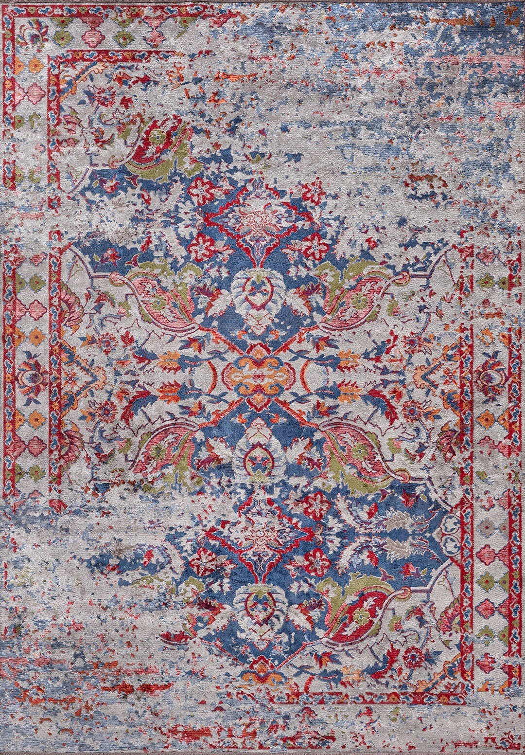 Bastille Light Grey - Navy Blue Rug Rugs - Venetto Design Venettodesign.com