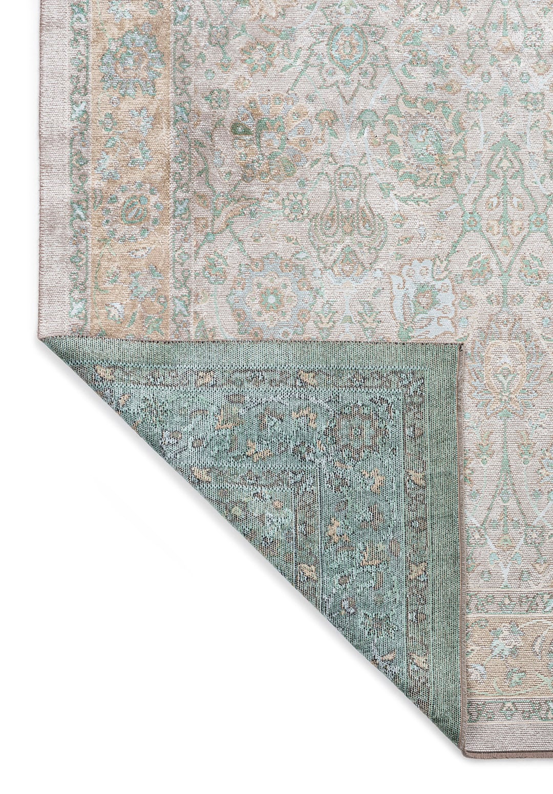 Soraya River Green - Ice Blue Rug Rugs - Venetto Design Venettodesign.com