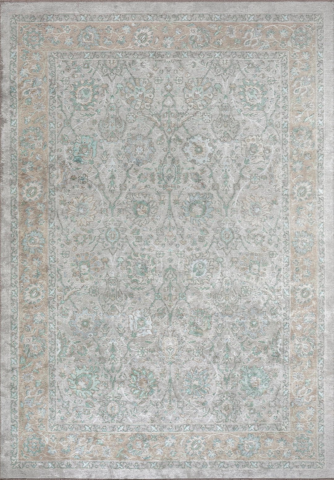 Soraya River Green - Ice Blue Rug Rugs - Venetto Design Venettodesign.com
