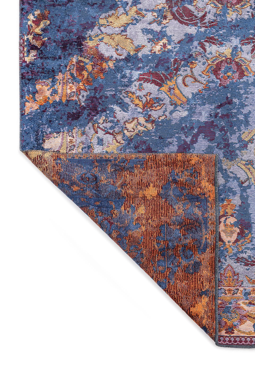 Excelsior Rust - Navy Blue Rug Rugs - Venetto Design Venettodesign.com