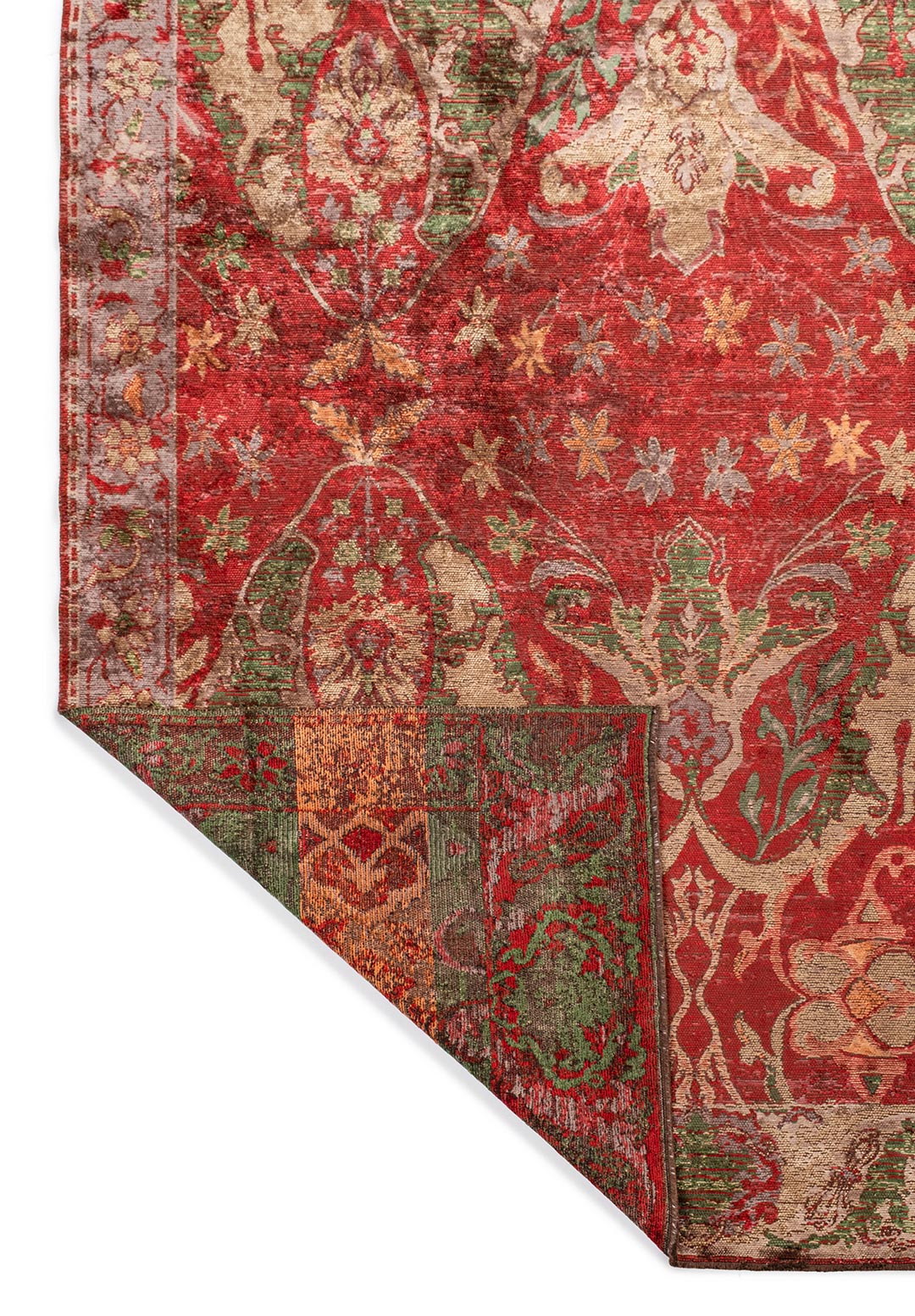 Velorien Forest Green - Red Rug Rugs - Venetto Design Venettodesign.com