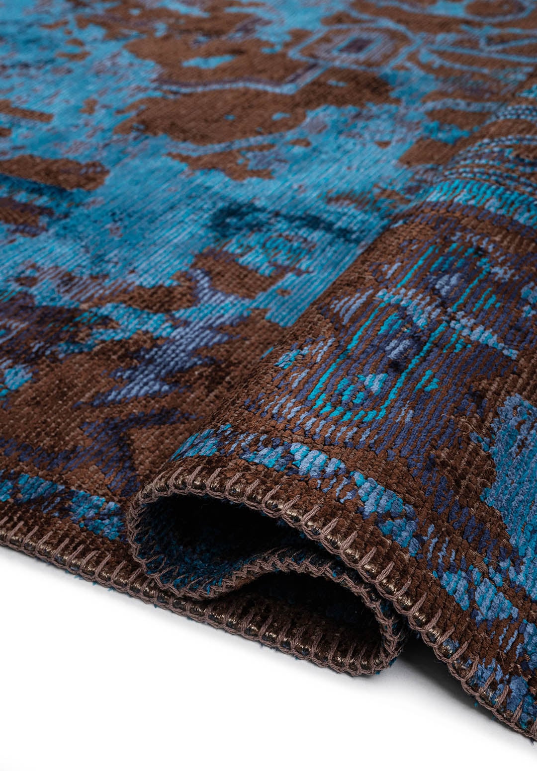 Emperor Navy Blue - Dark Brown Rug