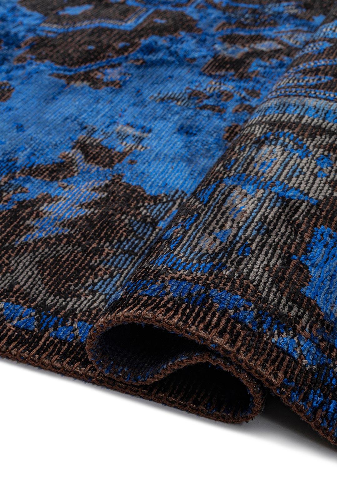 Emperor Navy Blue - Black Rug