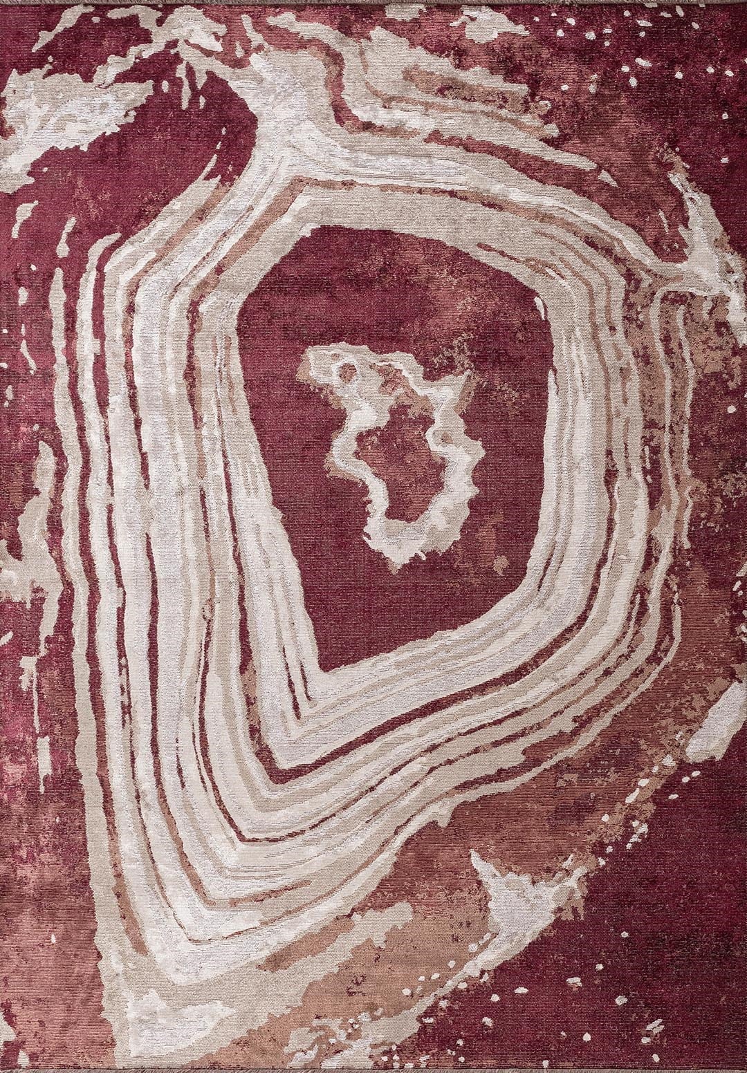 Strata Cherry - Mocha Rug