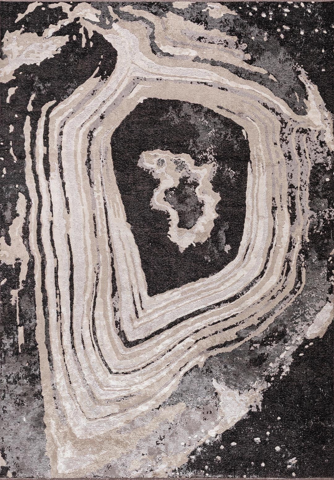 Smoke Black - Beige Rug Rugs - Venetto Design Venettodesign.com