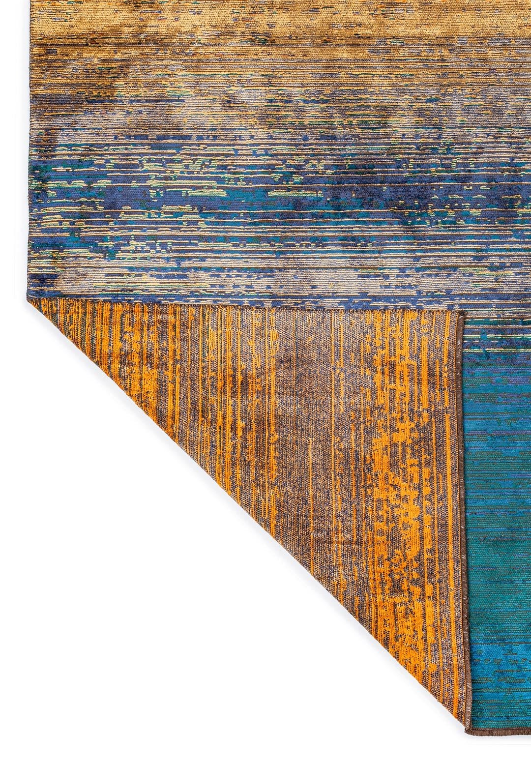 Aurora Dark Turquoise - Orange Rug Rugs - Venetto Design Venettodesign.com