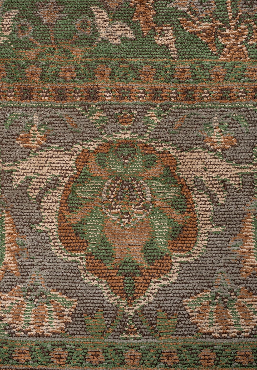 Vellora Forest Green - Taupe Rug