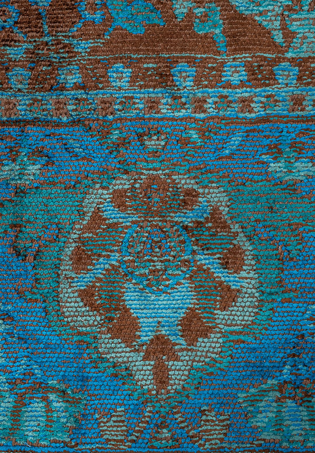 Vellora Dark Brown -Turquoise Rug