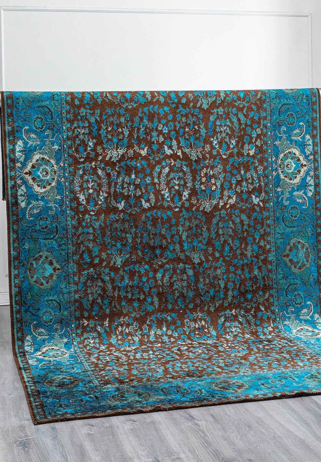 Vellora Dark Brown -Turquoise Rug